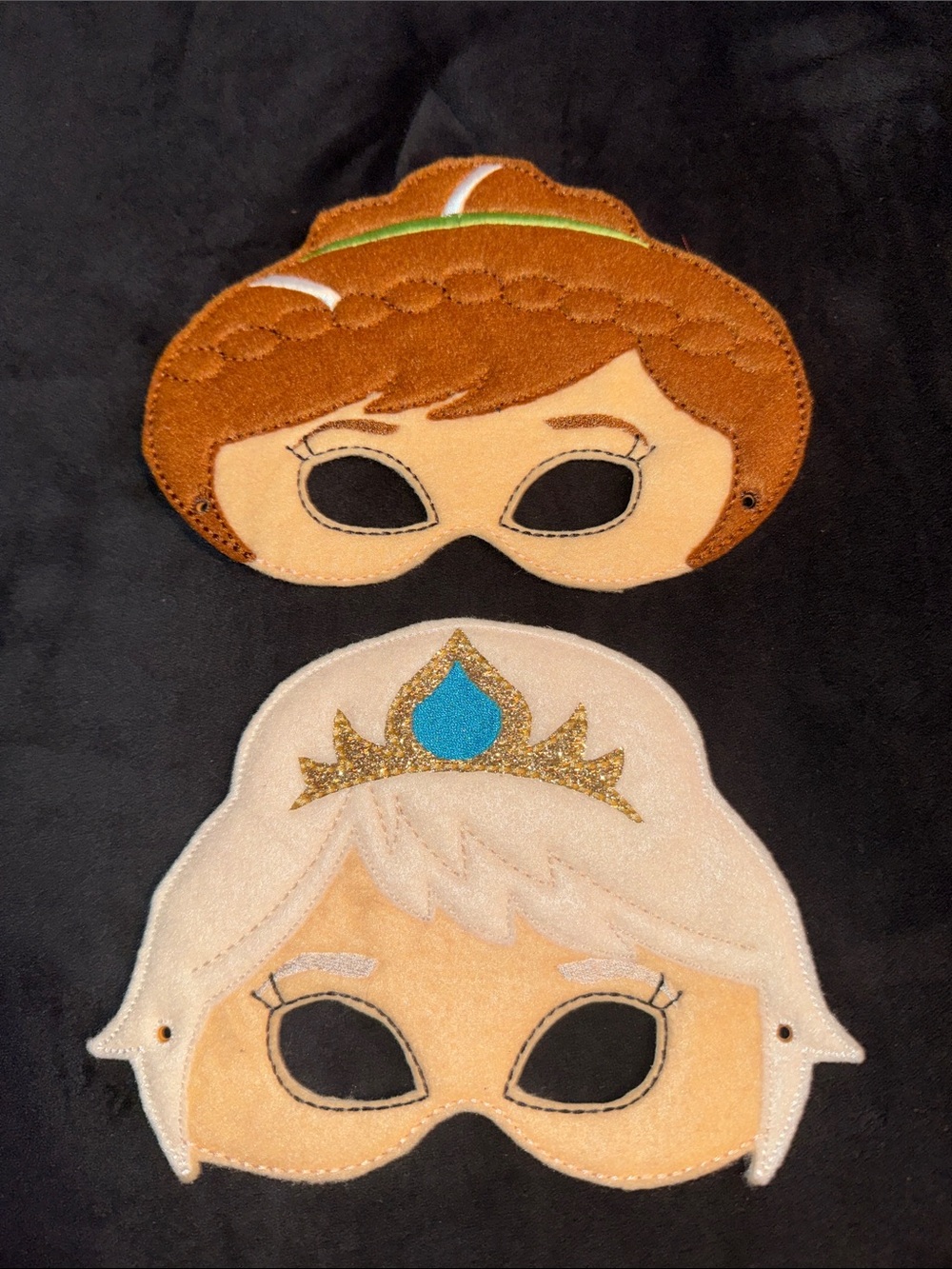 Girls' Princess Mask Set Anna & Elsa Felt HandMade Dress Up Costume Cosplay Soft